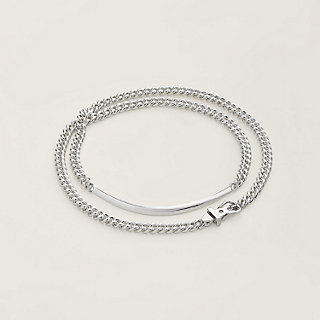 Boucle Sellier Inflexible necklace, small model - Silver | Hermès USA